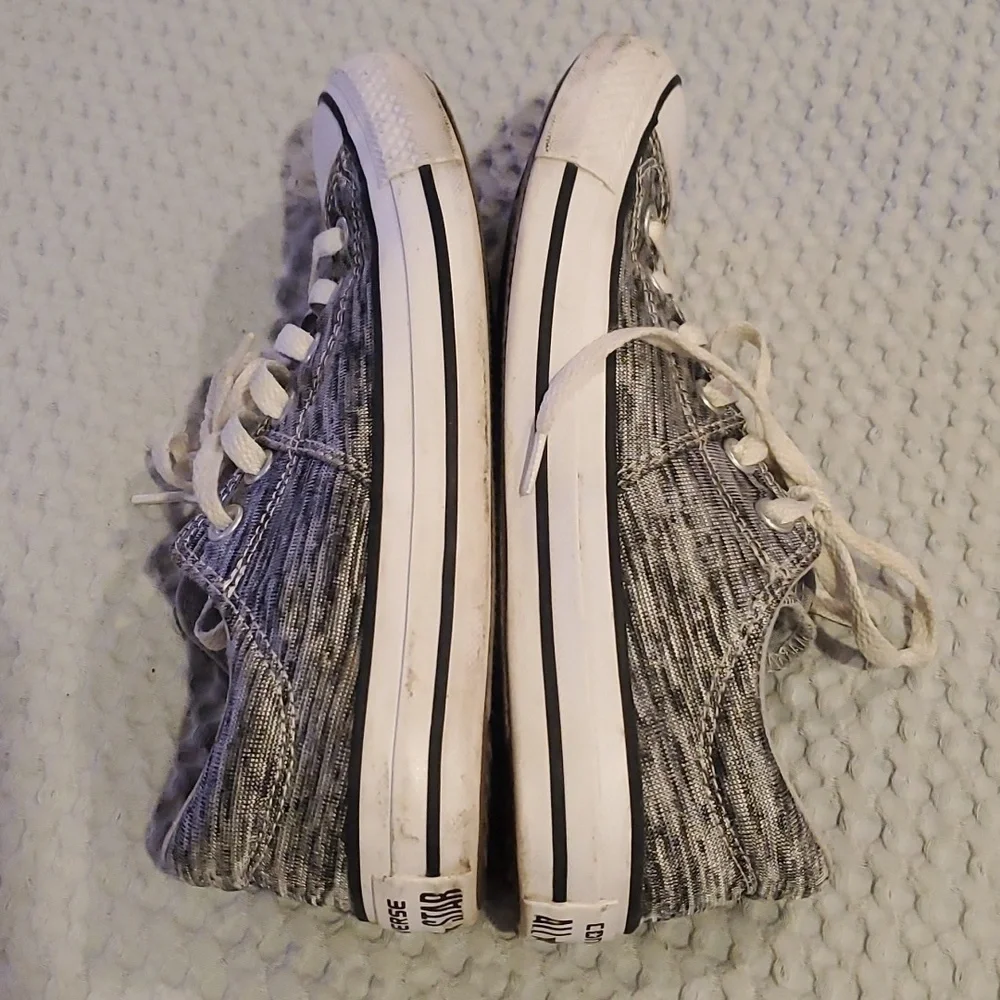 Converse Allstar Black Sneakers Silver Size 7 (#6)